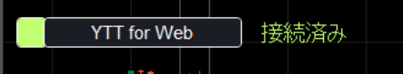 cTraderのチャート上に「YTT for Web 接続済み」と表示された状態
