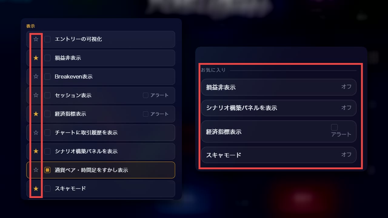 PCの画面：お気に入り